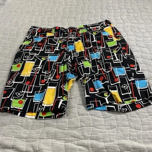 Loudmouth Golfshorts Herren 36 schwarz bunt Cocktail Print Baumwolle Stretch - Bild 1 von 9