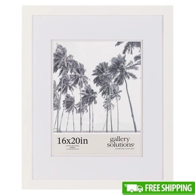 Flat White Picture Frame W/ Double Mat Airfloat Easel Wall Hanging Art Display - Image 1 of 4