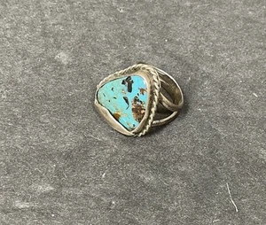 Southwestern Native American Silver Turquoise Ring Jewelry Size 3.5 - Picture 1 of 4