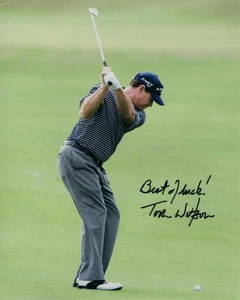 TOM WATSON SIGNED AUTOGRAPH 8X10 PHOTO - GOLF MASTERS & BRITISH OPEN CHAMPION - Picture 1 of 2