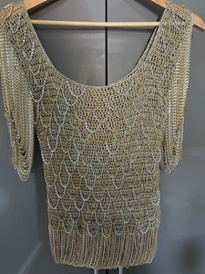 Vintage 1970s Loris Azzaro Chain Metal Top - Picture 1 of 18