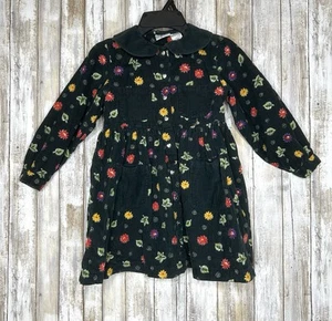 Vintage Badge KIDS Girls Size 5 Cotton Button Up Dress Floral - Picture 1 of 11