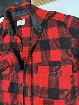 De colección Carter Churchill Perfil Lana Camisa Chaqueta Cazadora Rojo Búfalo Cuadros Cuadros M Foto 1 de 4