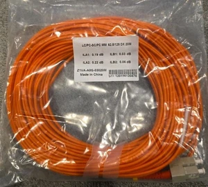 Industrial Fiber Optic Drive Cable - LC/PC SC/PC MM 62.5/125 DX 20M - Picture 1 of 1