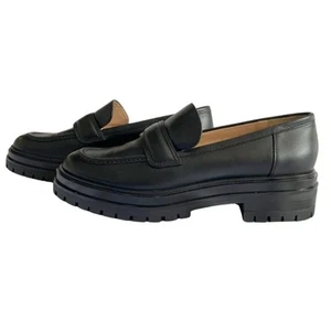 GIANVITO ROSSI WOMEN'S BLACK CHUNKY LEATHER LOAFERS - 11,5 - Picture 1 of 9