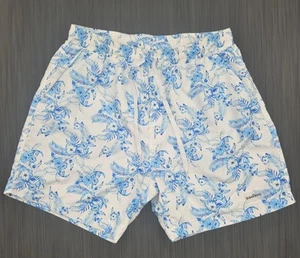 Kulani Kinis Men's Medium Blue & White Floral 6" Swim Trunks Shorts - Picture 1 of 4
