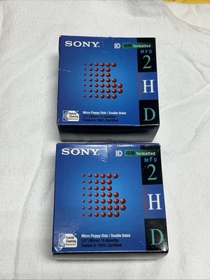 2 Paquetes Sony IBM Formateado MFD 2HD Doble Cara 3.5" Micro Disquetes Foto 1 de 4