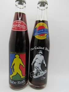 BABE RUTH "BAMBINO" - Set / 2 Different Collector Series Bottles -Red Rock Cola - Picture 1 of 9