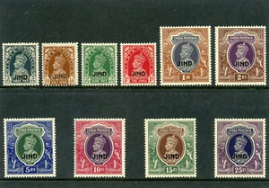India - Jind 1941 KGVI set complete MLH. SG 127-136. Sc 155-164. - Picture 1 of 1