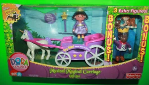 Fisher Price DORA THE EXPLORER Musical Magical Carriage Gift Set Nickelodeon NEW - Picture 1 of 5