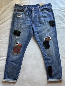 Polo Ralph Lauren Astor Slim Boyfriend Plaid Patchwork Jeans NWT MSRP $298 Sz 31 - Picture 1 of 10