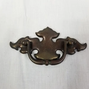Vintage Brass Drawer Pull For Dresser Handle Drop 4.4x2in - Picture 1 of 4