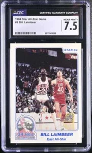 1984 STAR ALL-STAR GAME #6 BILL LAIMBEER CGC 7.5 NEAR MINT+ PISTONS 4037 - Picture 1 of 2