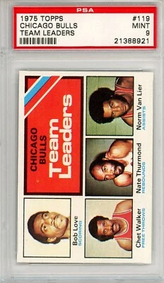 1975 Topps Basketball #119 Chicago Bulls Team Leaders - PSA 9 - Image 1 of 2