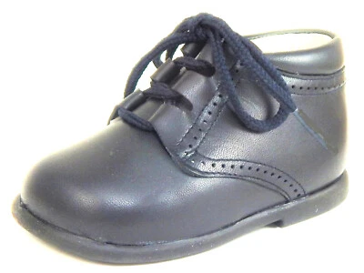 DE OSU - España - Botas Ghillie de Vestido de Cuero Azul Marino para Niños -Zapatos -Europeas -Talla 4-6 Foto 1 de 4