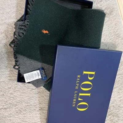 Ralph Lauren Men Scarf Polo Muffler Dark Green Limited Edition VHTF Rare Elegant - Image 1 of 3