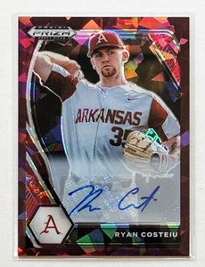 2021 Panini Prizm Draft Picks Ryan Costeiu Burgundy Cracked Ice Auto /12 #PDP212
