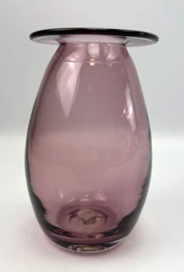 Vintage Blenko 7" Amethyst Vase #21205 Handarbeit Kunstglas 2001 mit Markierung sehr guter Zustand Rarität - Bild 1 von 8