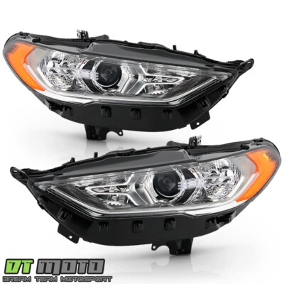2017-2020 Ford Fusion Halogen non-DRL Projector Headlights Headlamps Left+Right - Imagem 1 de 4