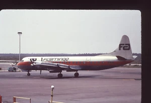 Dupe 35mm airline slide Flamingo Air Lines Electra N172PS - Picture 1 of 1