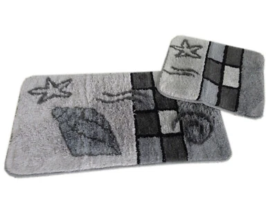 Badematten Badteppich 2-teilig Badvorleger WC-Vorleger mit ohne U-Ausschnitt Bad - Bild 1 von 4