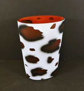 Contemporary STUDIO NOVA Glass Art "JUNGLE BEAT" Leopard Vase - Germany - 9" H - Picture 1 of 12