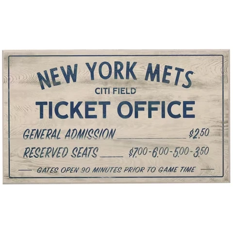 New York Mets Vintage Ticket Office Wood Wall Decor Cover