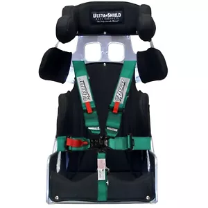 Ultra Shield Aluminum 18" 20 Degree Full Containment Racing Seat Green Harness - Picture 1 of 5