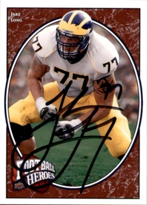 Jake Long Signed 2008 UD Football Heroes Card #151 Michigan Wolverines - Picture 1 of 2
