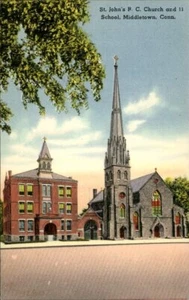 Middletown,CT St. John's R. C. Church and School Middlesex County Connecticut - Picture 1 of 2