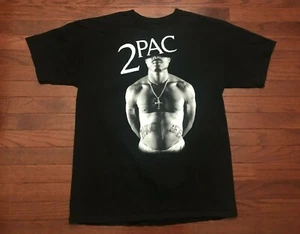2PAC T SHIRT MENS LARGE OFFICIAL TUPAC SHAKUR BLACK WHITE RAP TEE AMARU L - Picture 1 of 4