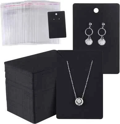 150 Set Earring Display Card with 150 Pcs Self-Seal Bags Earring Holder Card - Image 1 of 4