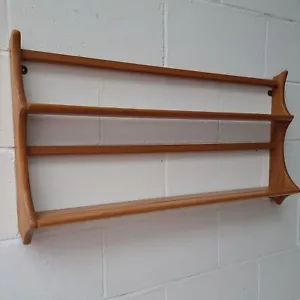 Ercol Solid Light Elm Wood Wall Hanging Plate Rack Shelf Shelves Superb Cond. - Picture 1 of 8