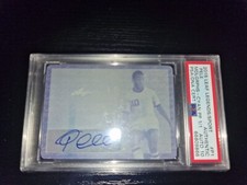 2015 Leaf Legends Of Sport Cyan Plate 1/1 PELE AUTO PSA 10 