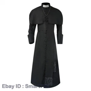 Clergy Men Cassock Priest Costume Bishop Roman Catholic Church Soutane Pope Robe - Picture 1 of 21