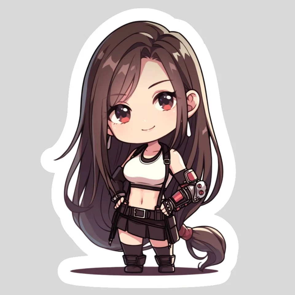 Tifa Lockhart, Final Fantasy VII, FF7 Kawaii Cute Glossy Vinyl sticker, Decal - Image 1 of 1