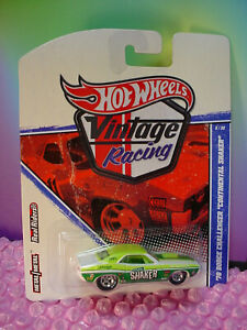 Hot Wheels Vintage Racing '70 DODGE CHALLENGER "CONTINENTAL SHAKER " real riders