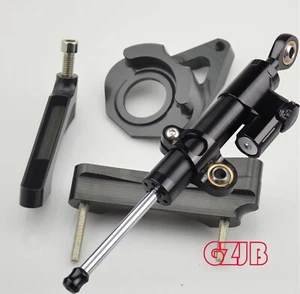CNC Steering Damper Stabilizer and Bracket For Suzuki GSXR 600/750 2001-2005 - Picture 1 of 8
