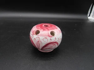 VTG Ceramic Flower Frog Vase Hand Painted Italy Floral 7 Holes 3'' in diameter - Picture 1 of 3