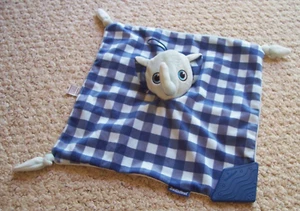 Booginhead Elefant Lovey blau grau 11,5 Zoll Plüsch geknotete Ecken Gummi Beißring - Bild 1 von 6