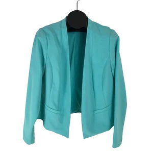 Blazer Torrid Sin Cuello Frente Abierto Para Mujer Talla 12 Turquesa Corto Forrado Carrera - Imagen 1 de 13