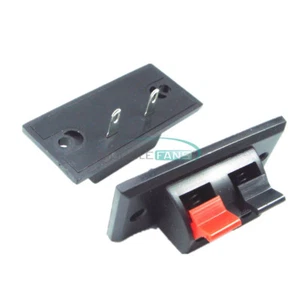 5PCS 2 Way Stereo Speaker Terminal Strip Push Connector Plate Block 2 pin - Picture 1 of 5