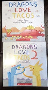 Dragons Love Tacos Hardcover Book & The Sequel 2 Softcover Book Set - Picture 1 of 4