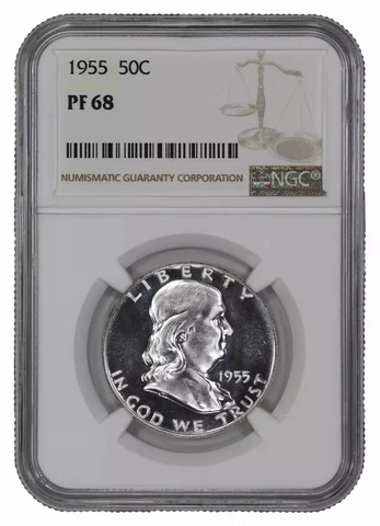 1955 PROOF FRANKLIN HALF DOLLAR 50C NGC CERTIFIED PF 68 - SPOT HAZE FREE Cover