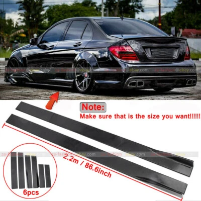  Labio de extensión de faldones laterales negros brillantes 86,6" para Ford Fusion Mondeo 2005-2020 Foto 1 de 4