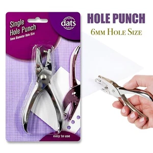 Single Silver Hole Punch 6mm Metal Paper Puncher Office Craft School Supplies - Picture 1 of 2