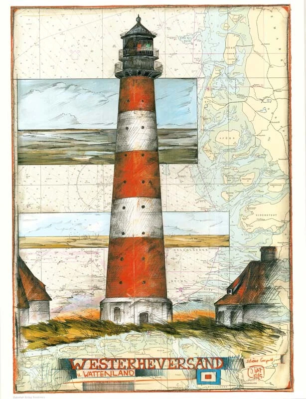 Kunstdruck - "WESTERHEVERSAND" (klein) - von OLE WEST - (131) - Bild 1 von 1