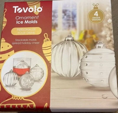 Tovolo Christmas Ornament Ice Molds, Set of 4 - Tree, Snowflake, Holiday Designs - Image 1 of 4