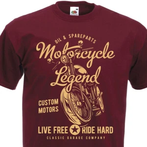 Motorcycle Legend T-Shirt Mens Biker top motorbike Custom Motors Motard Moto 60' - Imagen 1 de 10