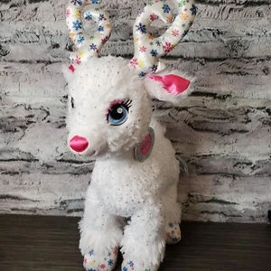 Build-A-Bear BABW Team Santa Rentier glitzernd weiß Glitzer Weihnachten Plüsch  - Bild 1 von 6